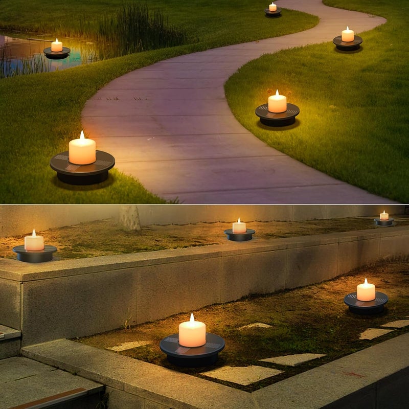 UUFFOO Solar Floating Pool Candle Lights, 3-Pack Solar-Powered Small Floating Candles Outdoor Tealights for Ponds, Spas, Patio, Backyard, Hot Tub, Garden Parties - Image 3